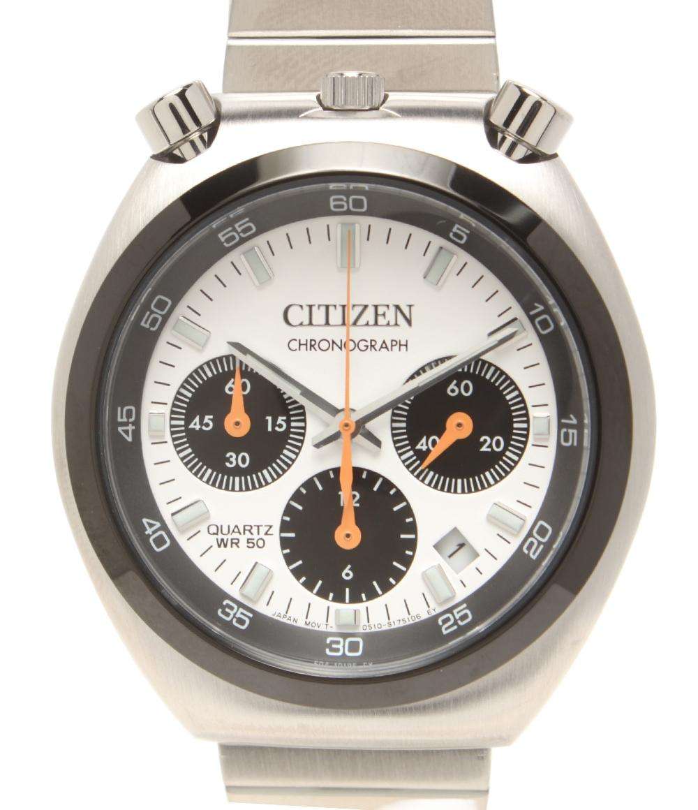 シチズン 腕時計 レコードレーベル ツノクロノ クオーツ ホワイト AN3660-81A メンズ CITIZEN